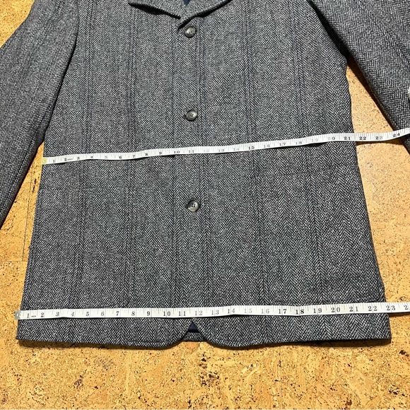 Pendleton Men’s 100% Virgin Wool Gray & Black Tweed Blazer Sz M - Picture 14 of 16